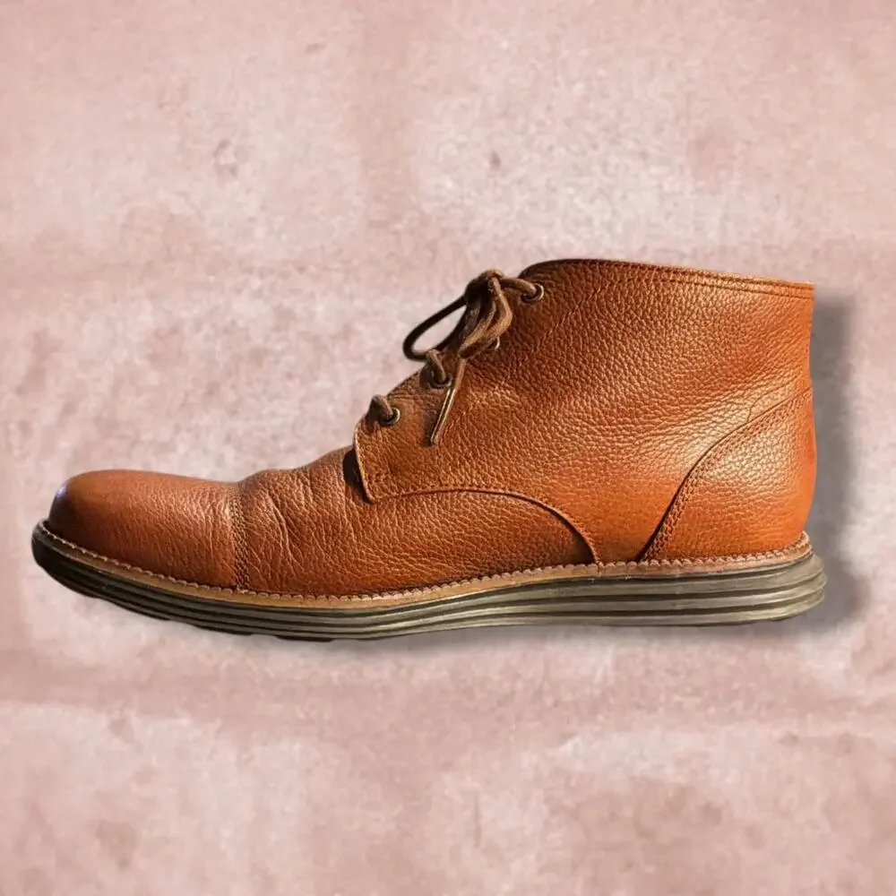 Men's 8.5 COLE HAAN Brown Leather OriginalGrand Chukka Boots (Style #C23429) EUC